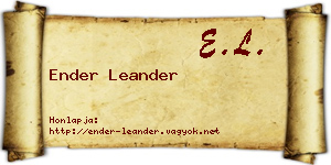 Ender Leander névjegykártya